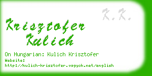 krisztofer kulich business card